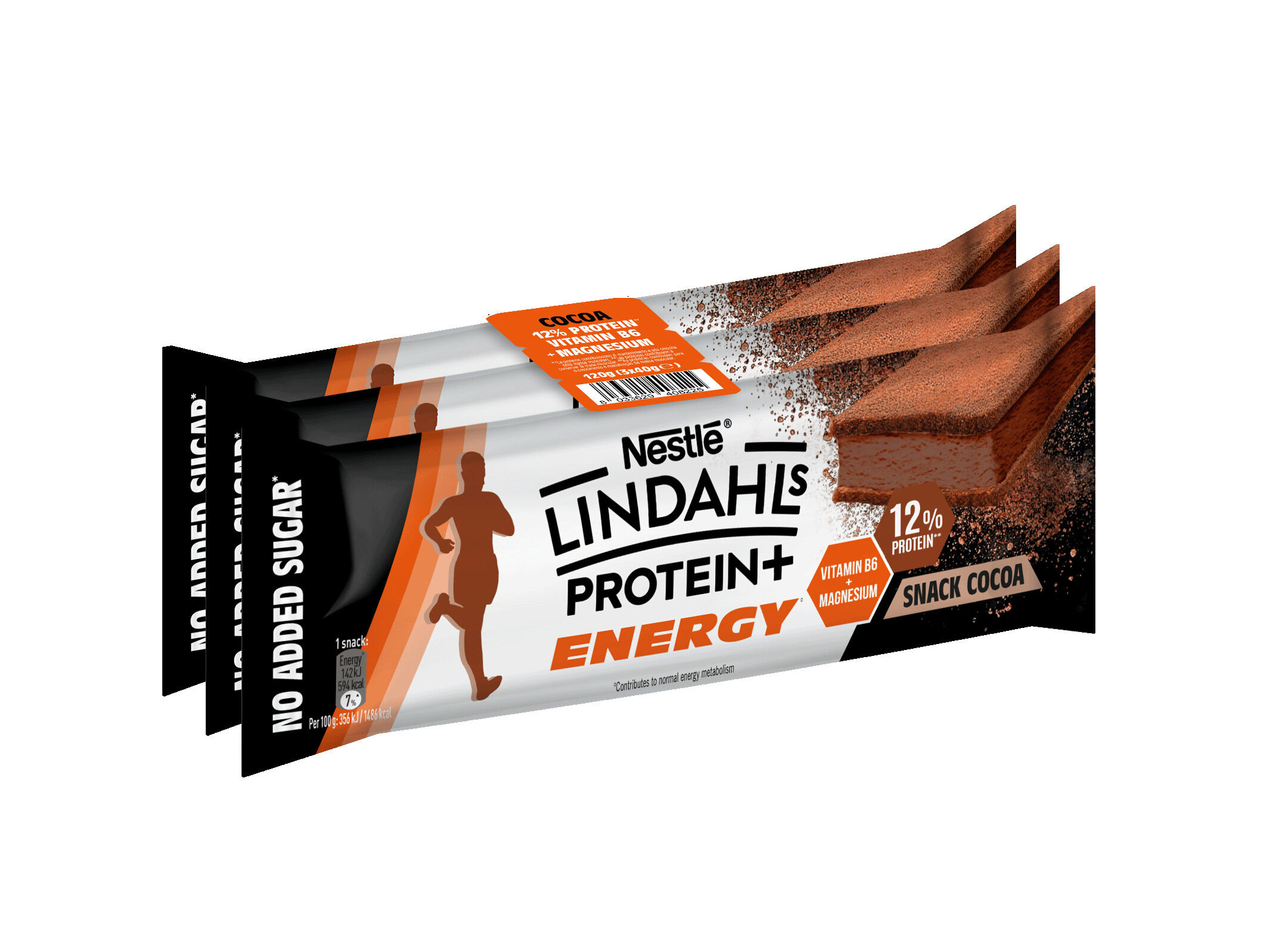 SNACK PROTEICO LINDAHLS ENERGY CACAU 3X40G image number 1
