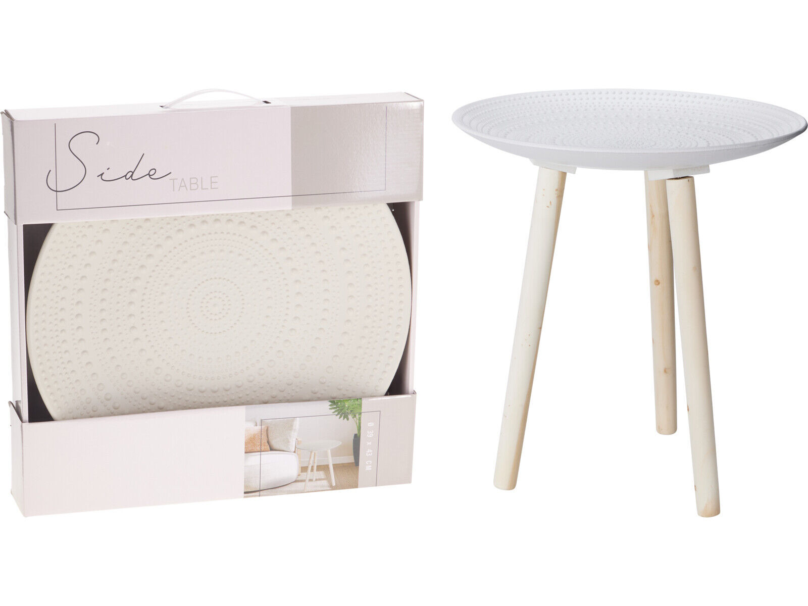 MESA APOIO BRANCO 40X40X41CM image number 1