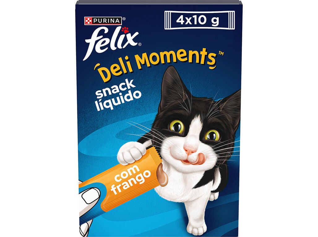 SNACK L&Iacute;QUIDO PARA GATO FELIX DELI MOMENTS FRANGO 4X10G image number 0