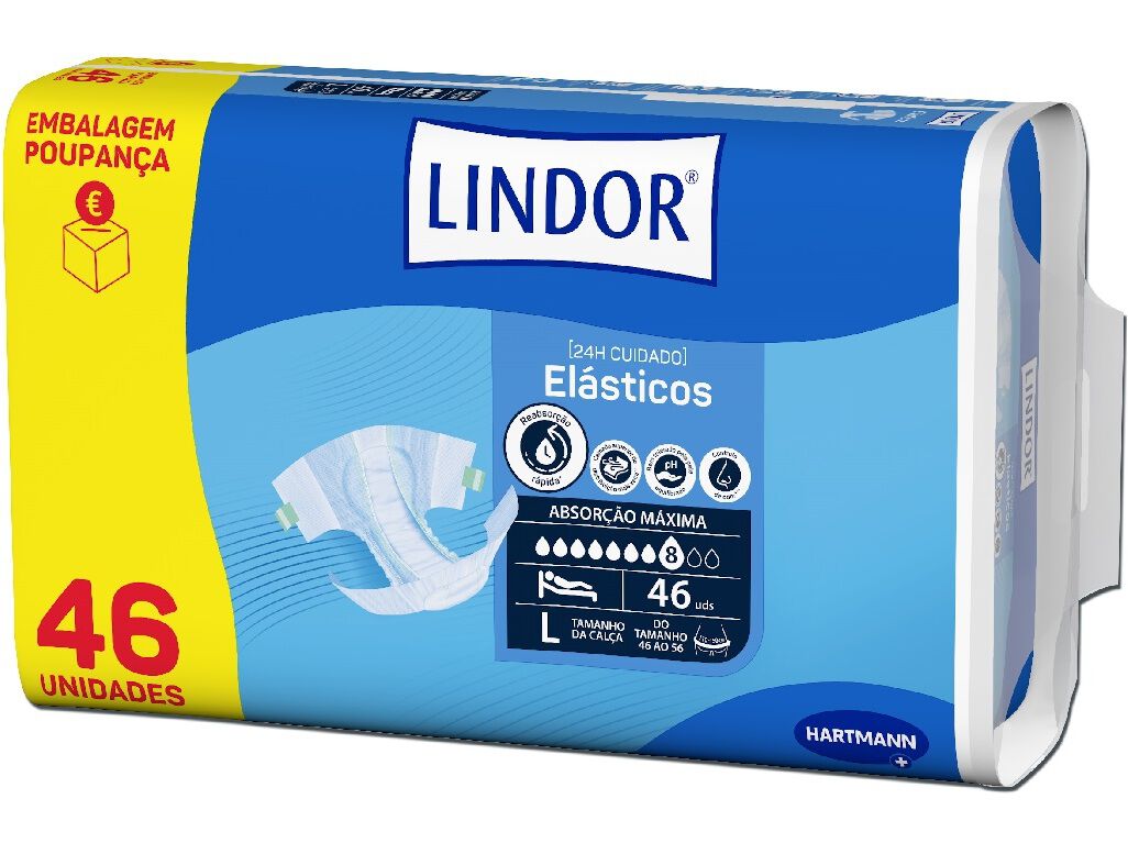FRALDAS INCONTIN&Ecirc;NCIA TAMANHO G LINDOR 46UN