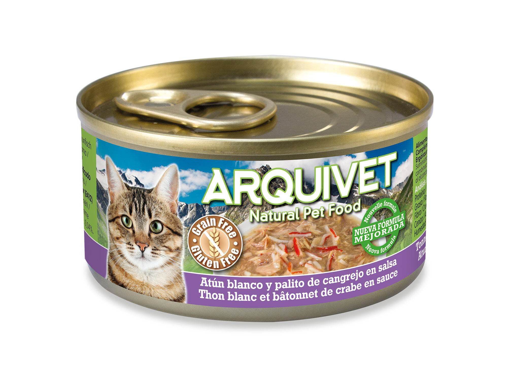 COMIDA H&Uacute;MIDA GATO ARQUIVET ATUM BRANCO E SURIMI 80G image number 0