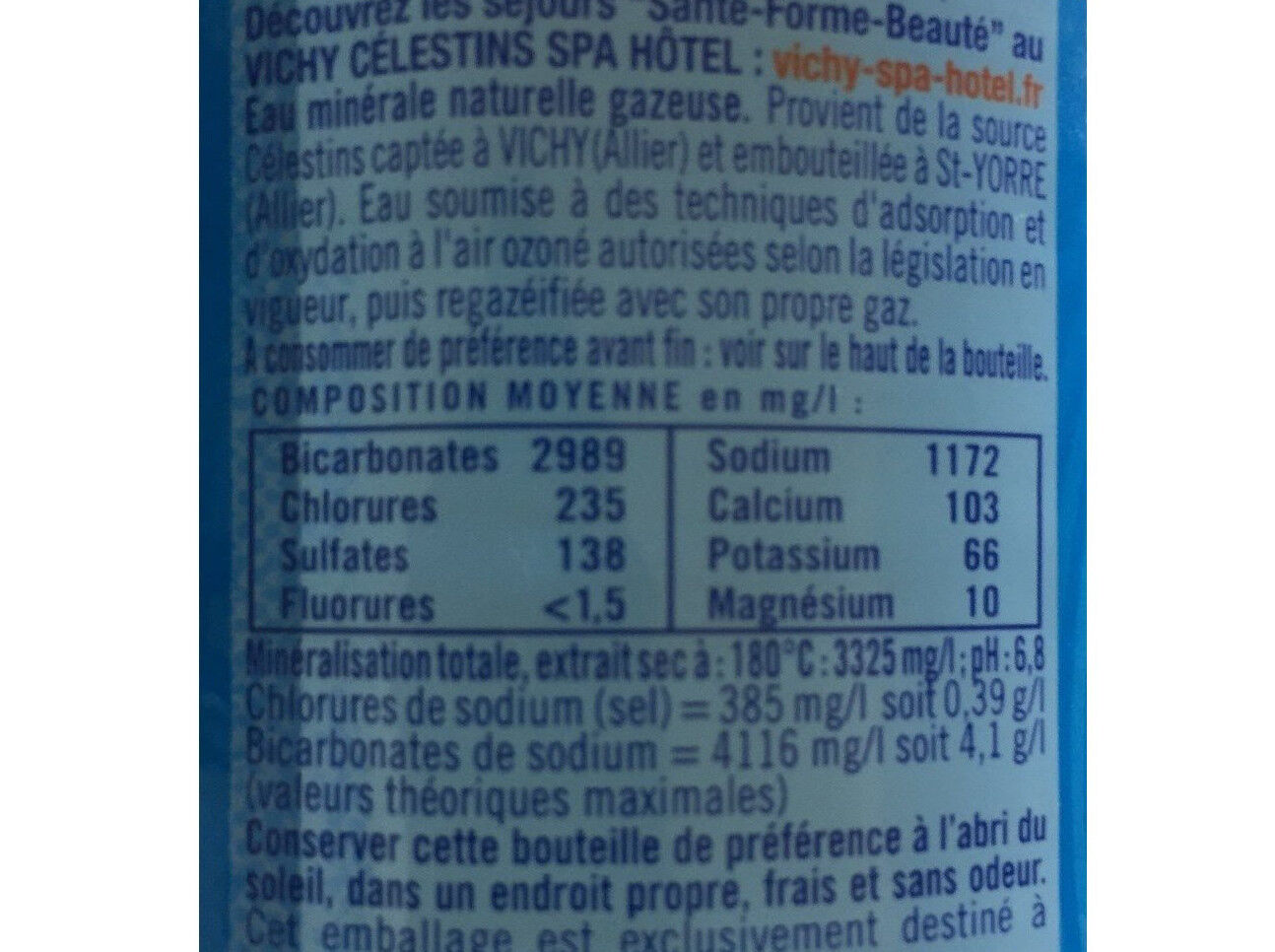 &Aacute;GUA MINERAL VICHY C&Eacute;LESTINS 0.50L (SDR) image number 1