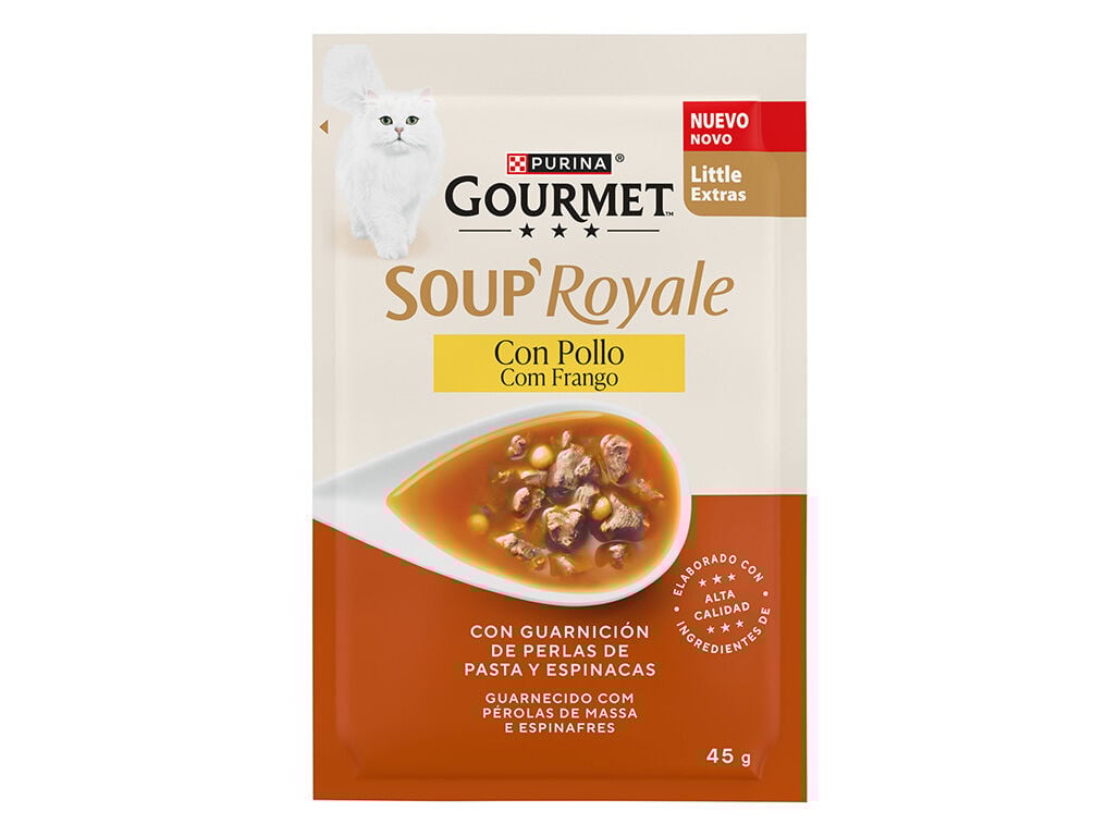 COMIDA H&Uacute;MIDA GATO GOURMET SOUP ROYAL FRANGO 45G image number 1