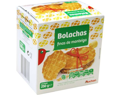 BOLACHA AUCHAN DE MANTEIGA 250G image number 0