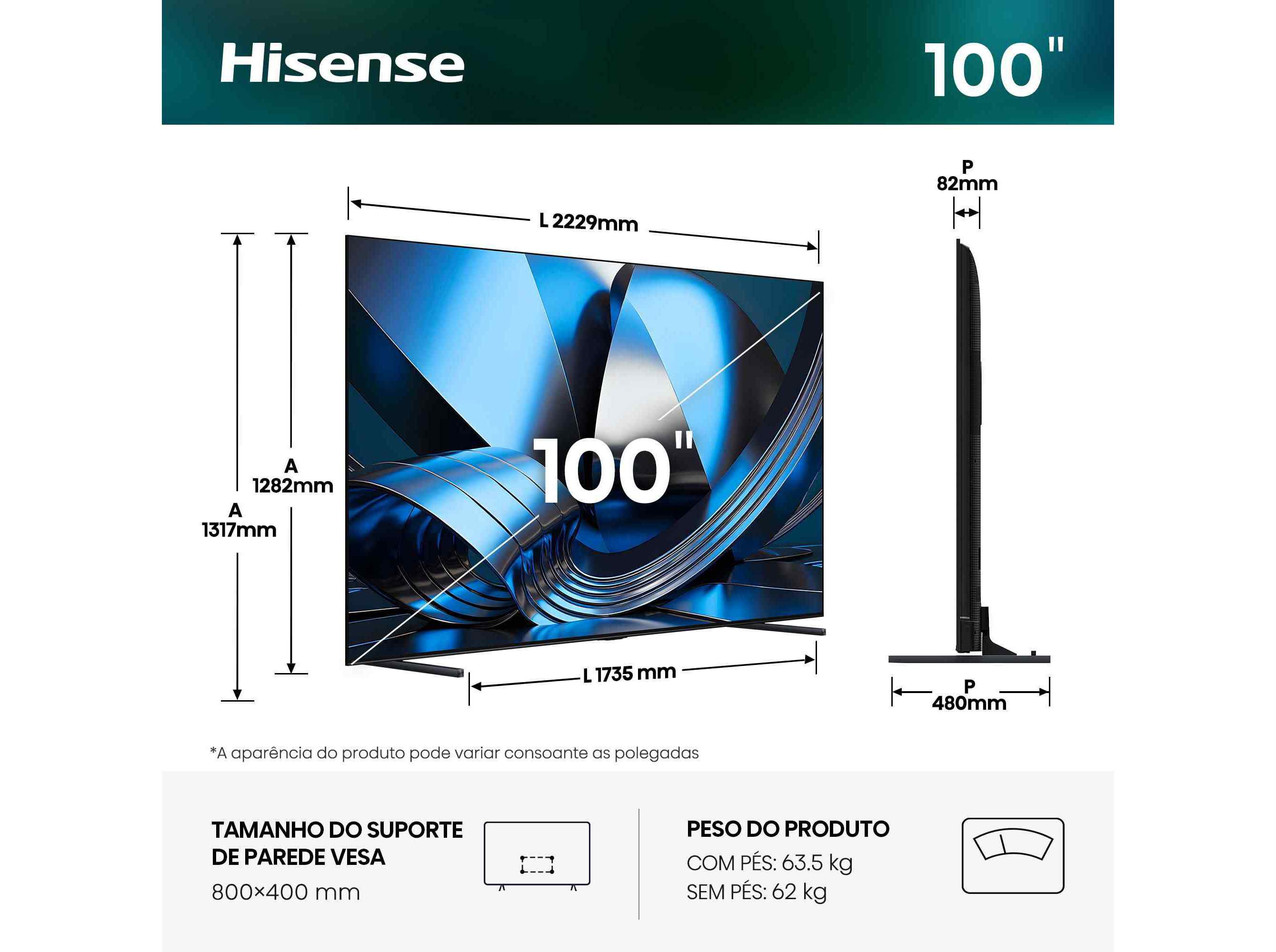 TV HISENSE ULED MINI LED 100U7SE (4K SMART TV 100" 253CM) image number 1