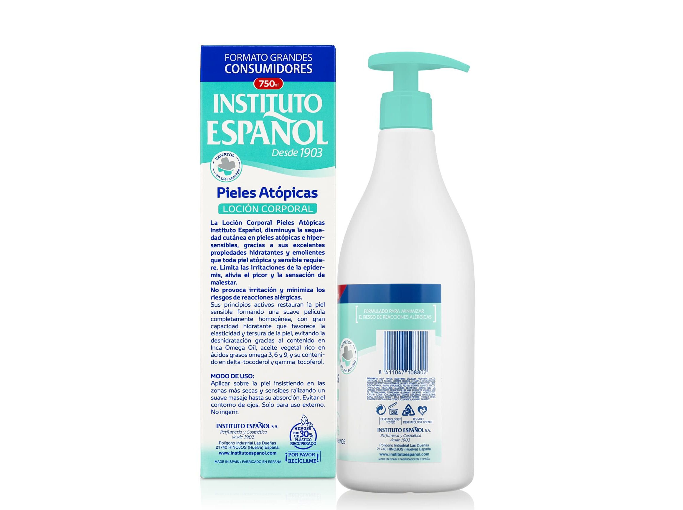 LO&Ccedil;&Atilde;O CORPORAL INSTITUTO ESPA&Ntilde;OL PELES AT&Oacute;PICAS 750ML image number 1