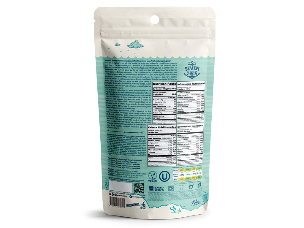SNACK SEVEN SEAS ALGAS MARINHA TOSTADA RECHEADA AM&Ecirc;NDOA 35G image number 1