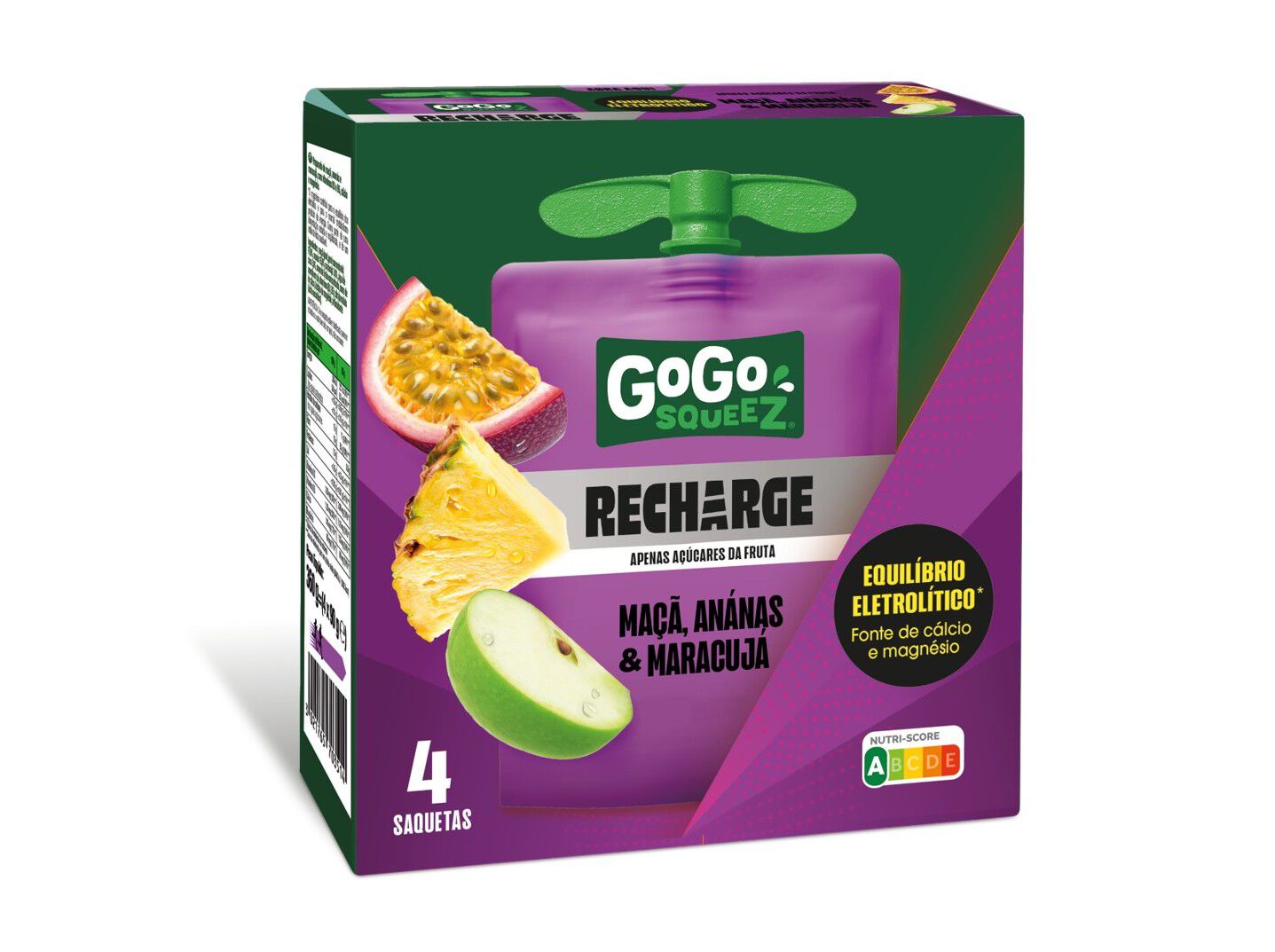 SAQUETAS FRUTA GO GO SQUEEZ ANAN&Aacute;S MARACUJ&Aacute; 4X90G