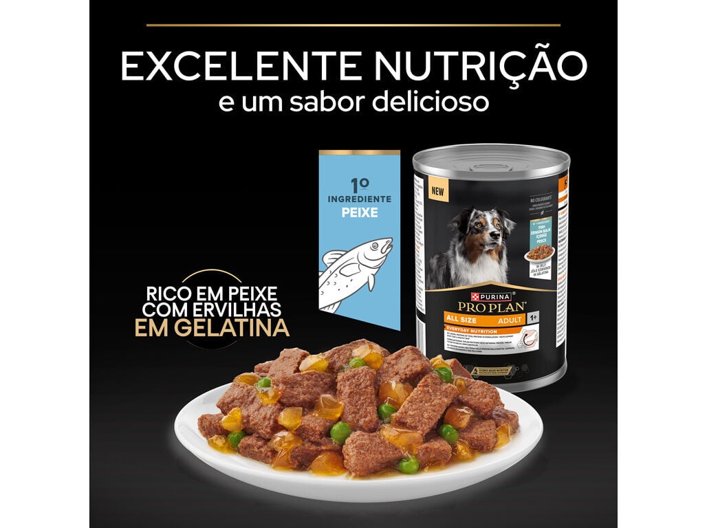 COMIDA H&Uacute;MIDO C&Atilde;O PRO PLAN ALL SIZE PEIXE 400G image number 3