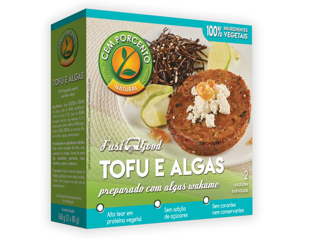 HAMBURGUER CEM PORCENTO TOFU COM ALGAS 150G image number 0