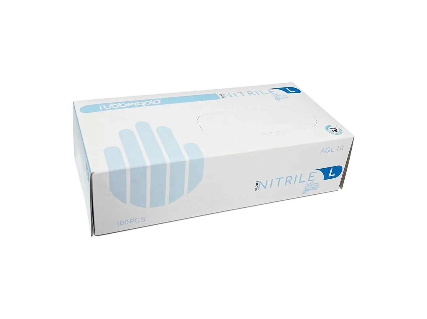LUVAS RUBBERGOLD NITRILO SEM PO TAMANHO L 100UN