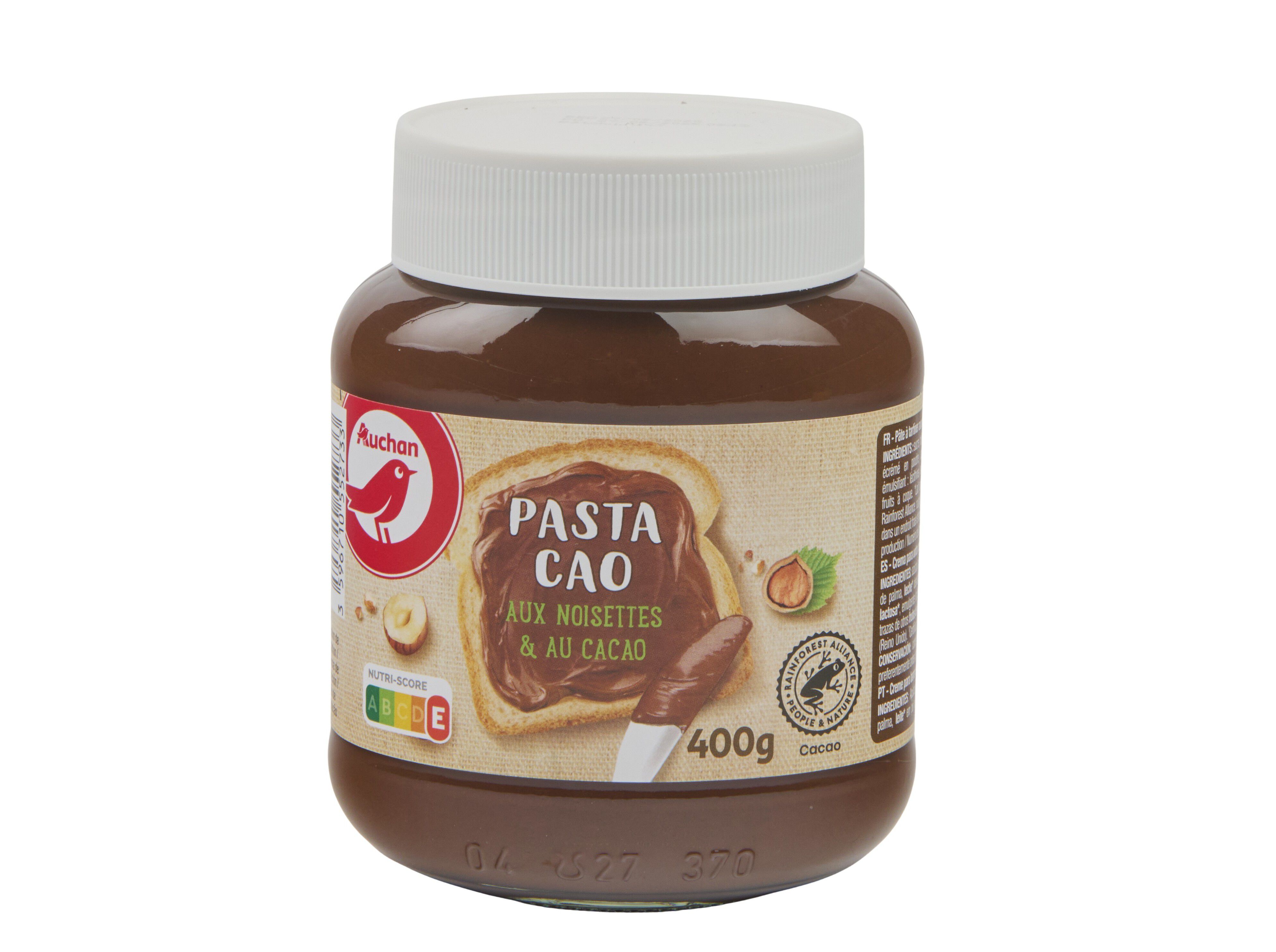 CREME AUCHAN PARA BARRAR DE CACAU MAGRO E AVEL&Atilde;S 400G