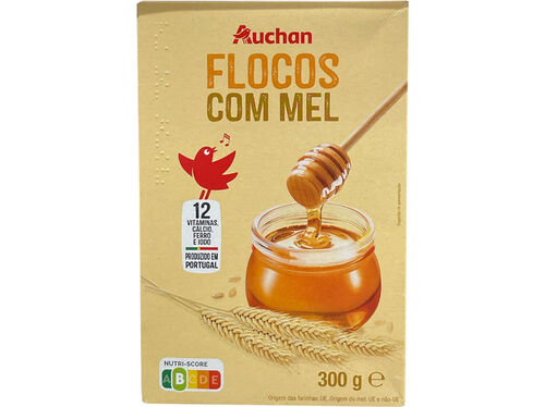 FLOCOS AUCHAN CEREAIS COM MEL 300G image number 0