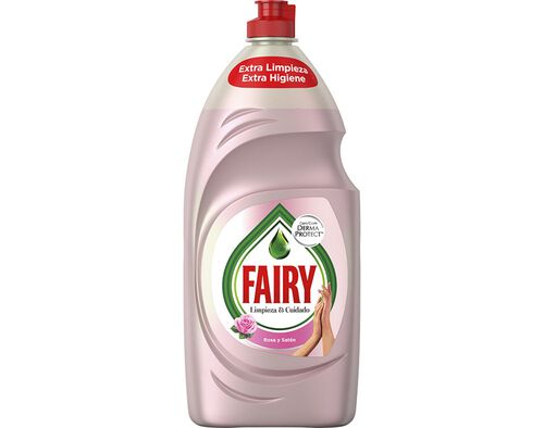 Detergente Manual Loiça Cuidado Mãos Rosa e Cetim Fairy 1015 ml image number 0