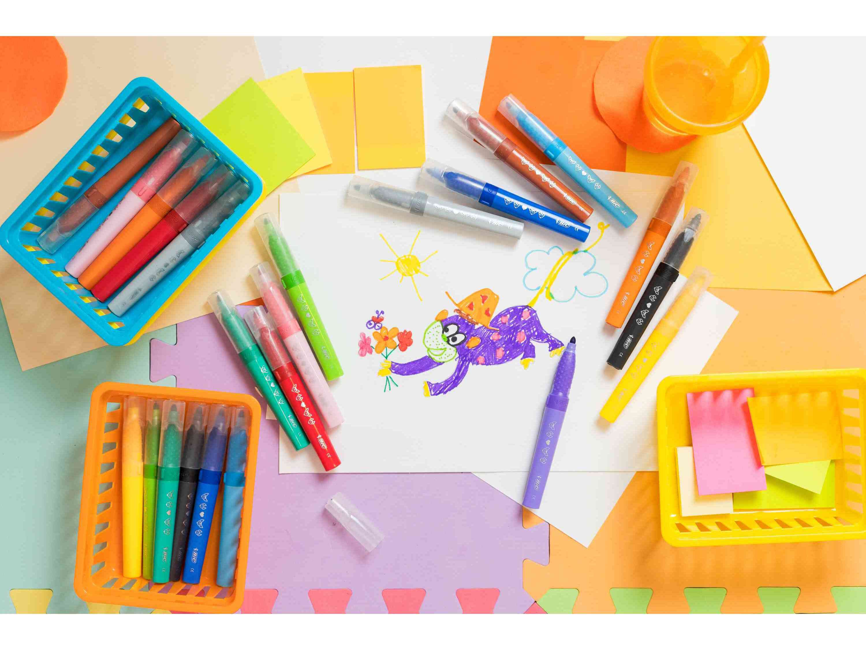 CANETAS DE FELTRO BIC KIDS CONFORT JUMBO 12 UNIDADES image number 2