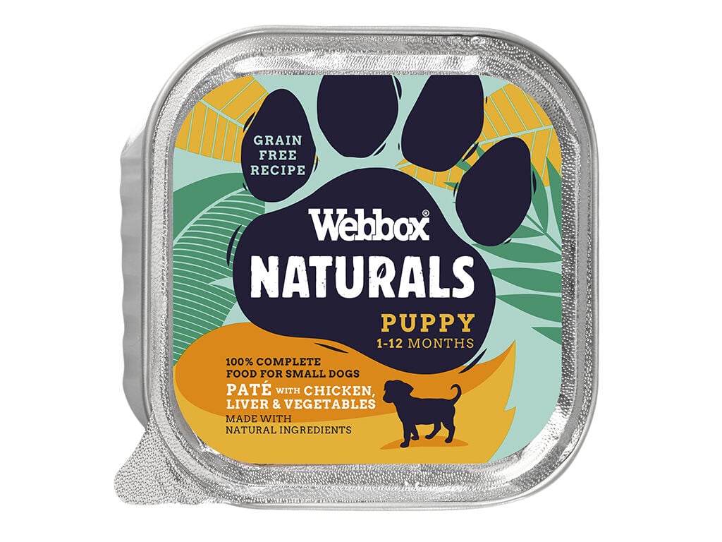 COMIDA H&Uacute;MIDA PARA C&Atilde;O J&Uacute;NIOR WEBBOX FRANGO / F&Iacute;GADO / VEGETAIS 150G image number 1