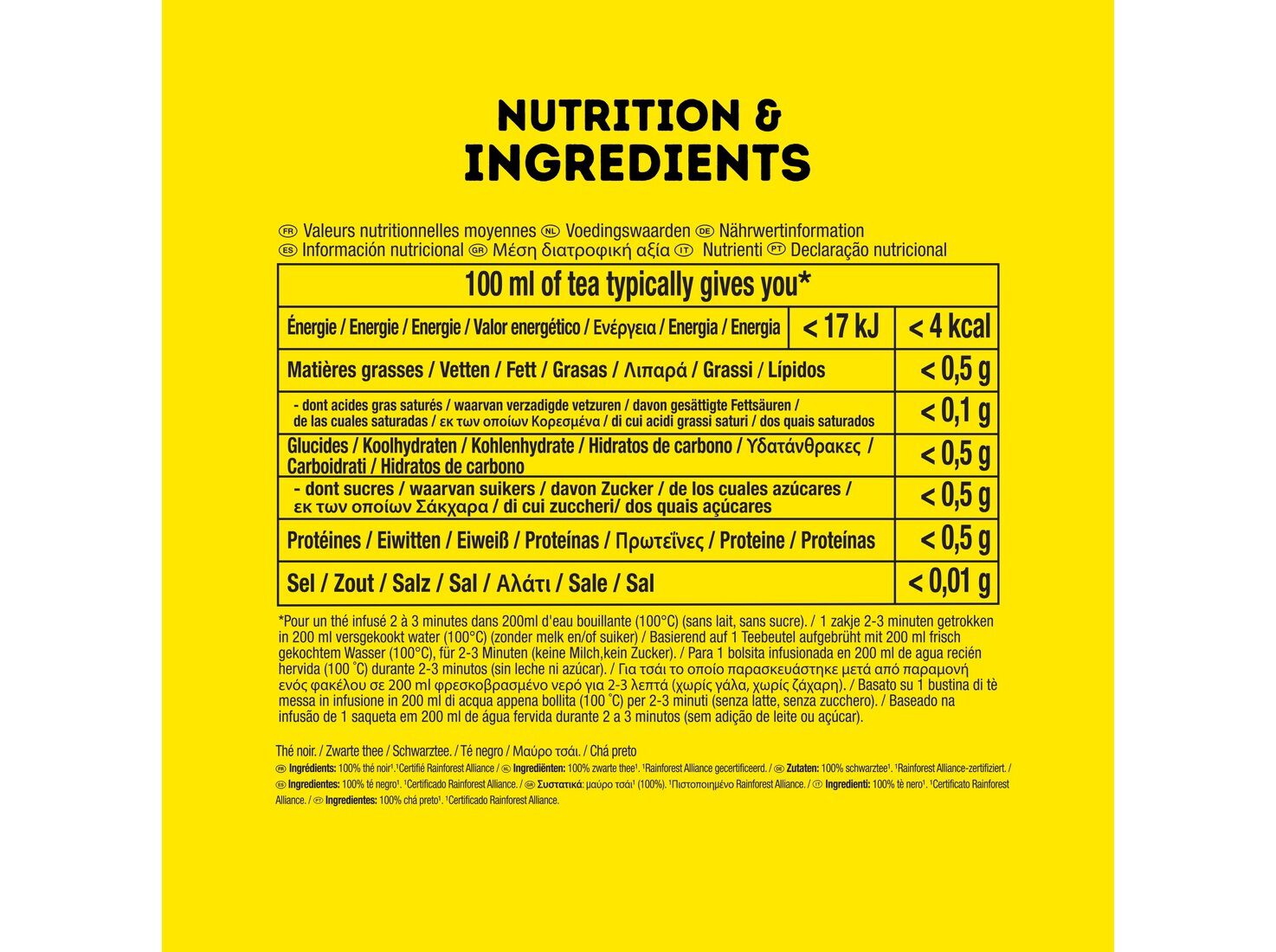 CH&Aacute; LIPTON PRETO YELLOW LABEL 100 SAQUETAS image number 1