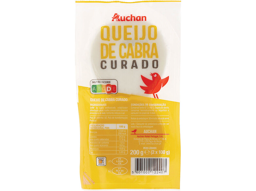 QUEIJO CABRA CURADO AUCHAN 2X100GR