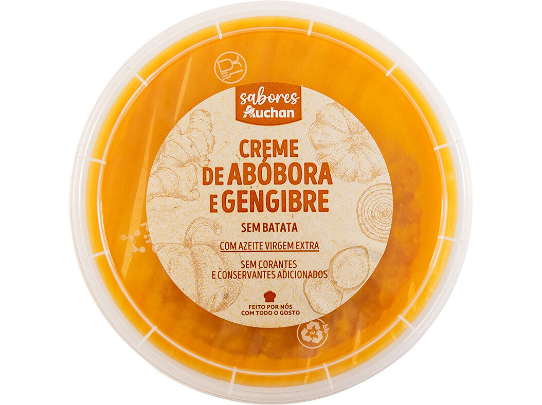 CREME DE AB&Oacute;BORA E GENGIBRE SABORES AUCHAN SEM BATATA 900 G image number 1