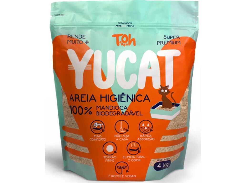 ABSORVENTE GATO YUCAT MANDIOCA BIODEGRAD&Aacute;VEL 4KG