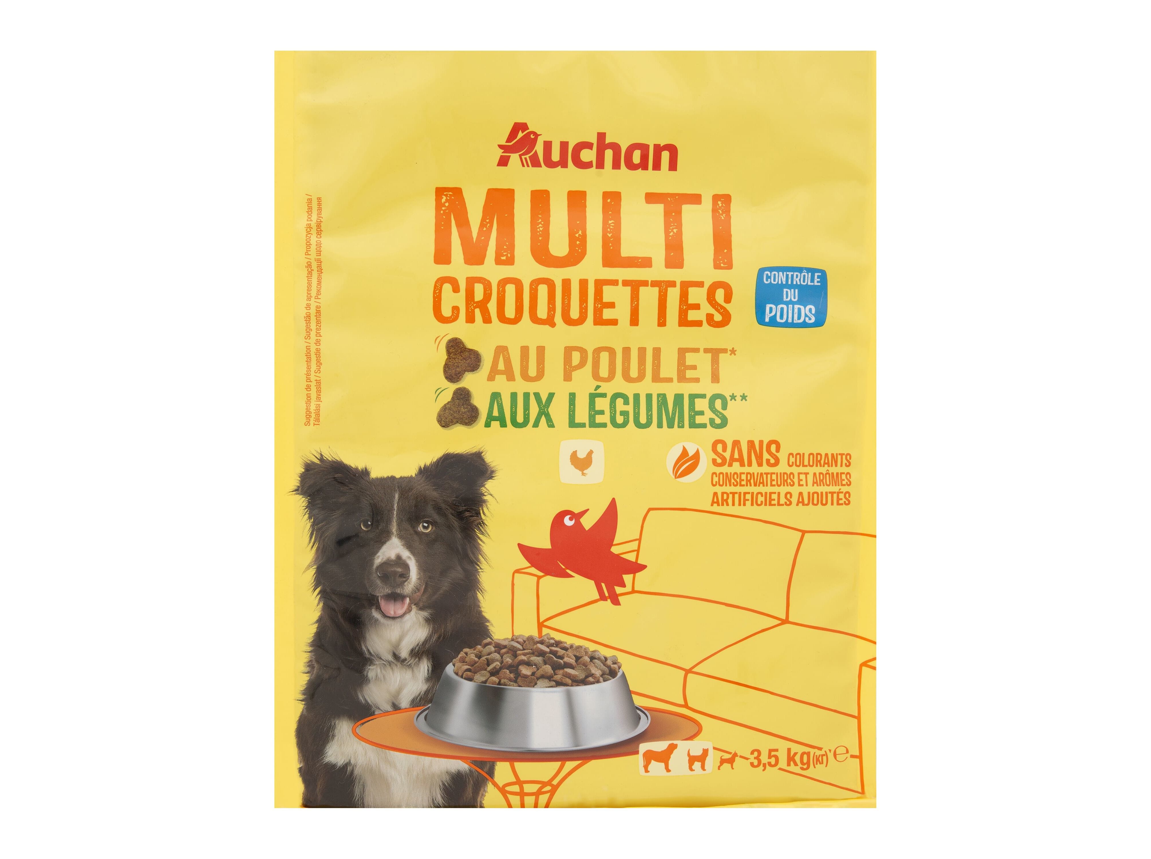 RA&Ccedil;&Atilde;O PARA C&Atilde;O AUCHAN CONTROLO DE PESO COM FRANGO E COM LEGUMES 3.5KG image number 0