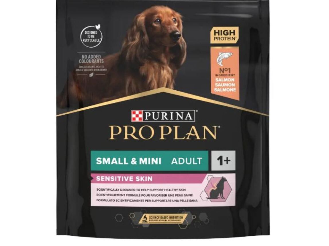 RA&Ccedil;&Atilde;O C&Atilde;O SMALL&MINI PRO PLAN PELE SENS&Iacute;VEL SALM&Atilde;O 700G