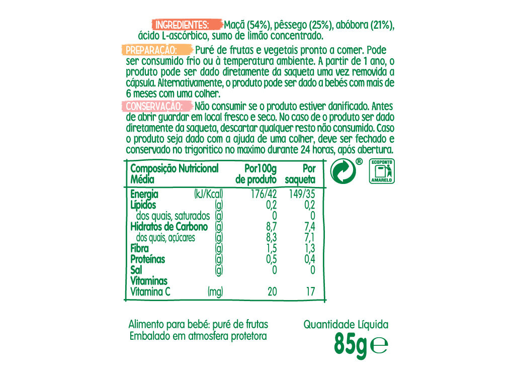 SAQUETA FRUTA BLEDINA MA&Ccedil;&Atilde; P&Ecirc;SSEGO E AB&Oacute;BORA 85 G image number 1