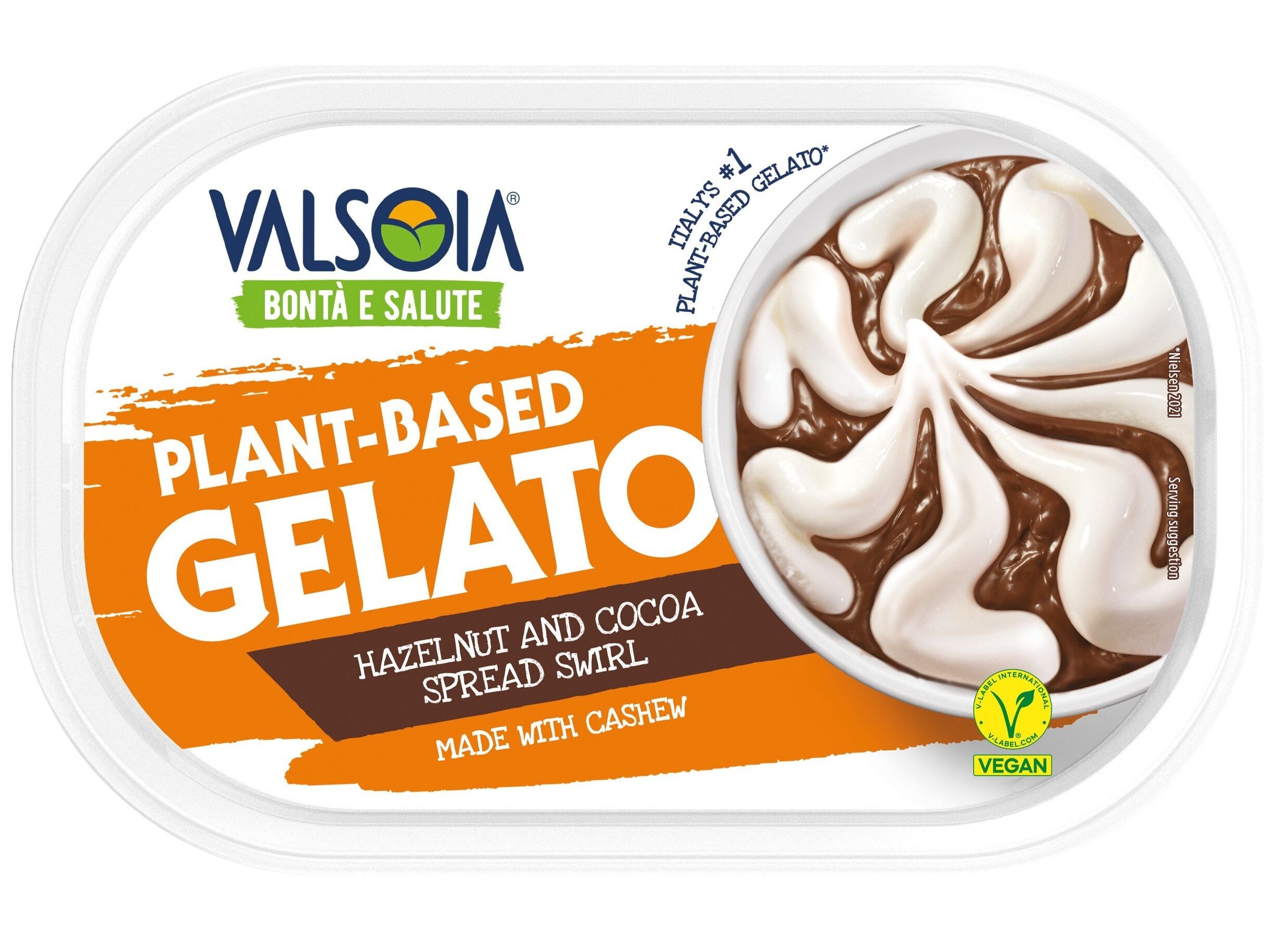 GELADO VEGAN VALSOIA CHOCOLATE E AVEL&Atilde;S 400G image number 0
