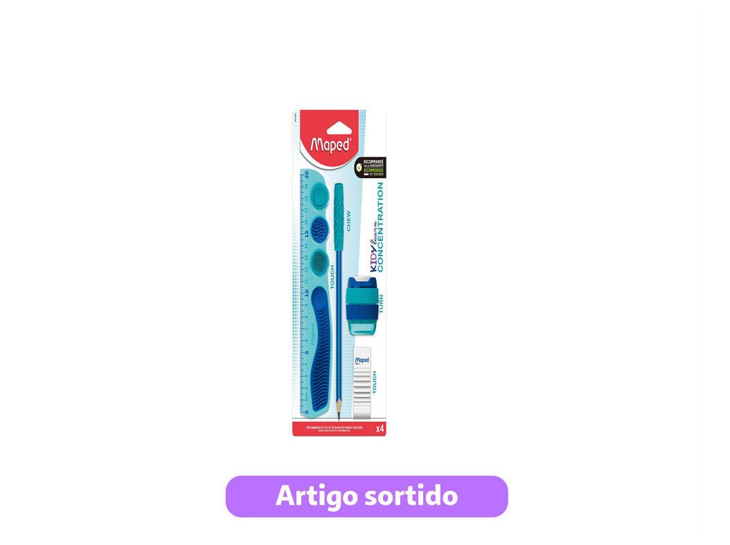 KIT ESCOLAR KIDY LEARN MAPED CONCENTRATION 4 PE&Ccedil;AS CORES SORTIDAS