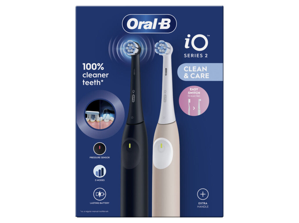 ESCOVA DENTES EL&Eacute;TRICA ORAL-B IO 2 DUO 2X UNIDADES PRETO/ROSA