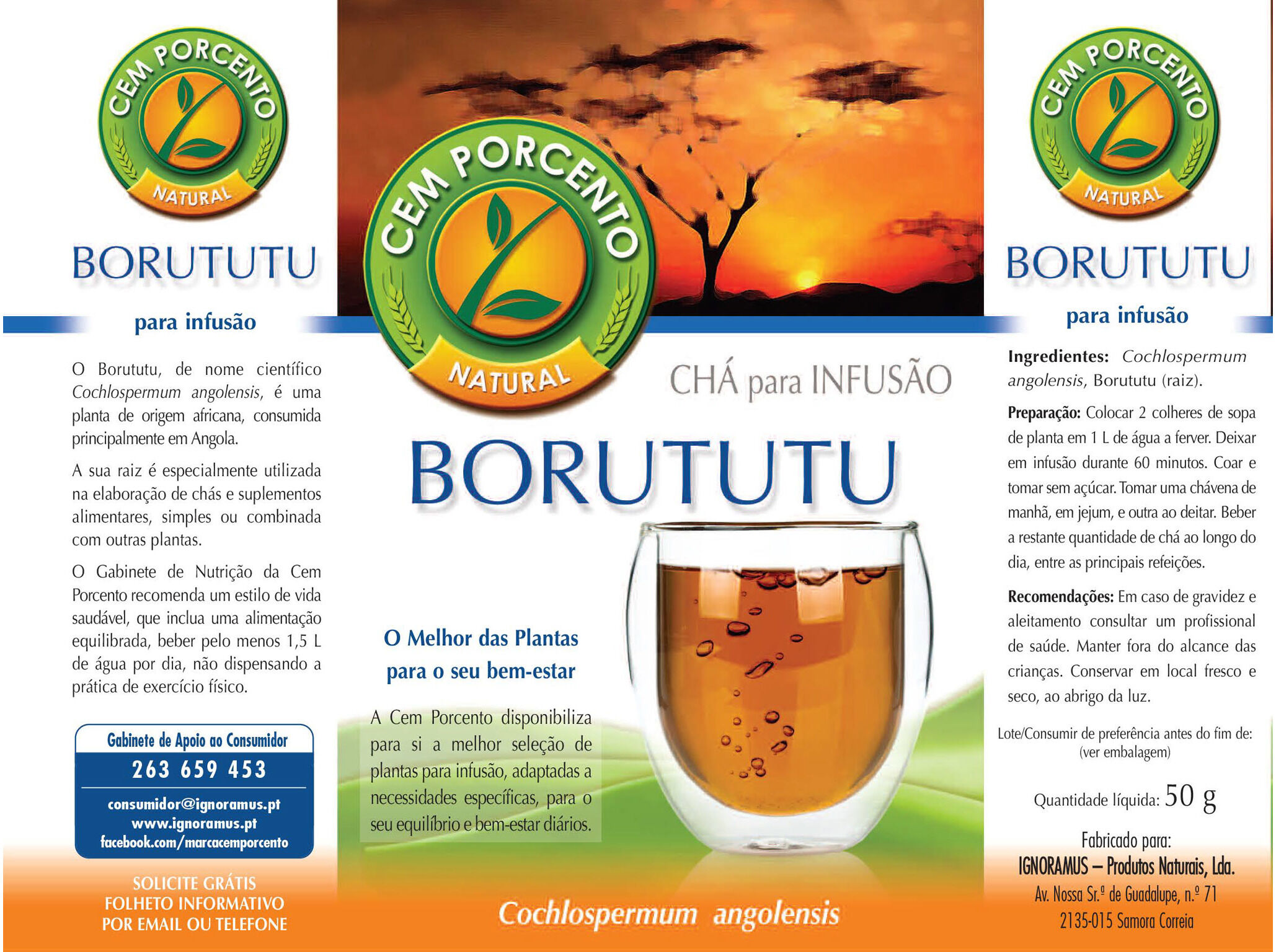 CH&Aacute; CEM PORCENTO BORUTUTU 50G image number 1