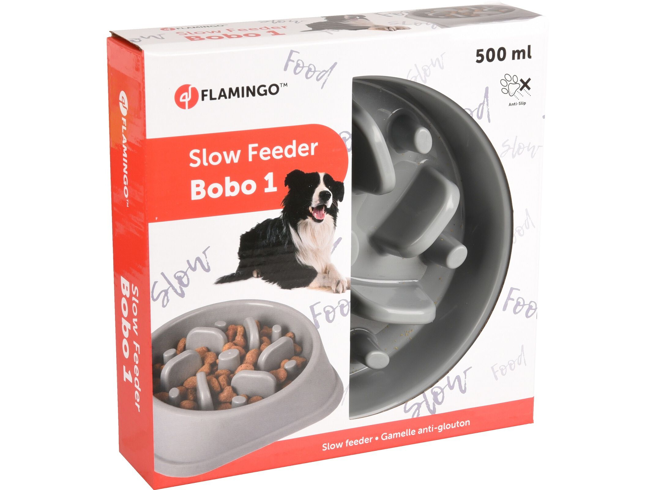 COMEDOURO PARA C&Atilde;O FLAMINGO SLOW FEEDER 500ML image number 1