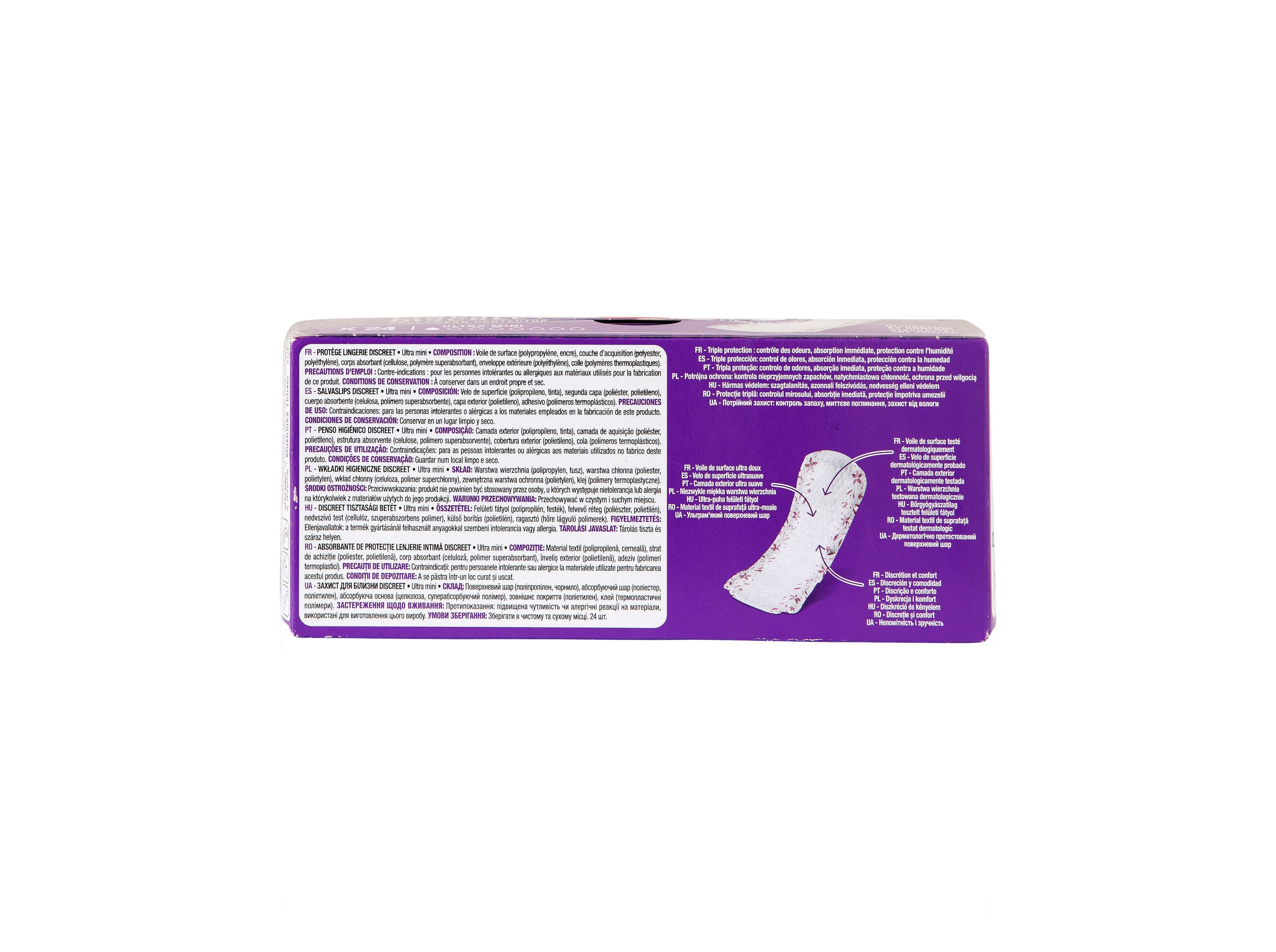 PENSOS INCONTIN&Ecirc;NCIA AUCHAN DISCREET ULTRA MINI 24UN image number 2