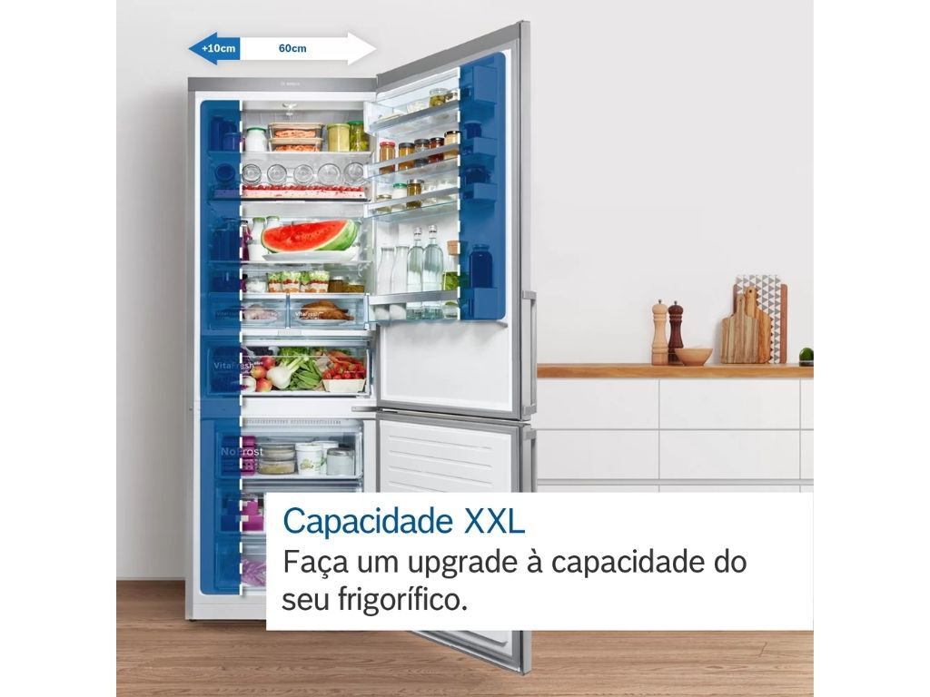 FRIGOR&Iacute;FICO COMBINADO BOSCH KGN49XLEA NO FROST E 438L INOX image number 6