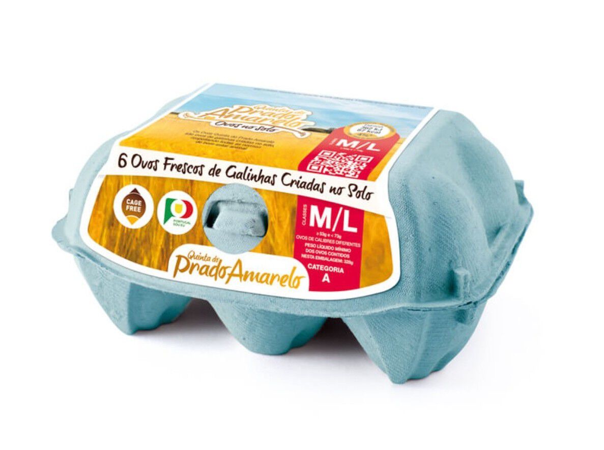 OVOS QUINTA DO PRADO AMARELO CLASSE M-L MEIA DUZIA