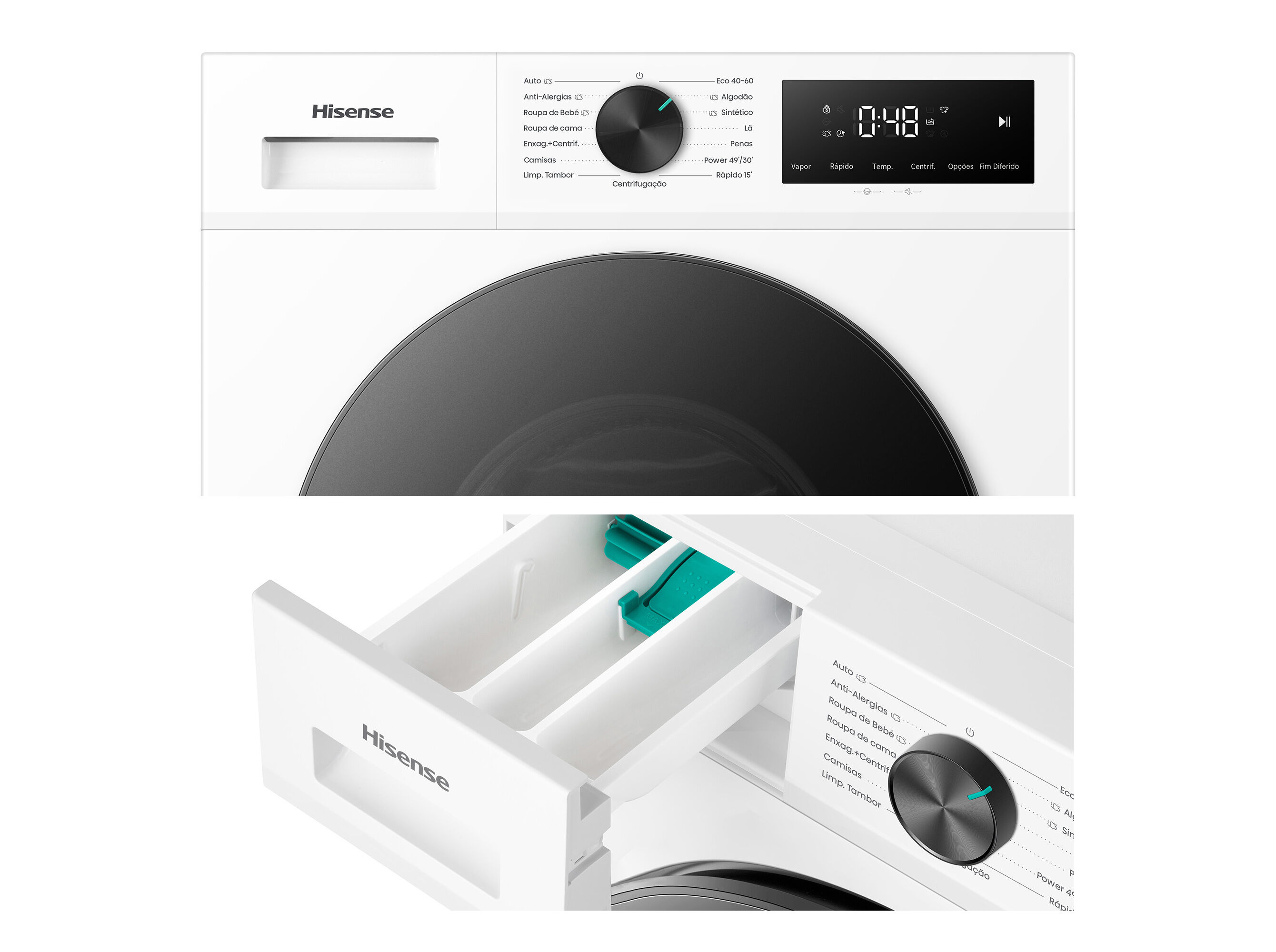 M&Aacute;QUINA DE LAVAR ROUPA HISENSE WF1I9042BWP2 BRANCO A 9KG 1400RPM image number 3