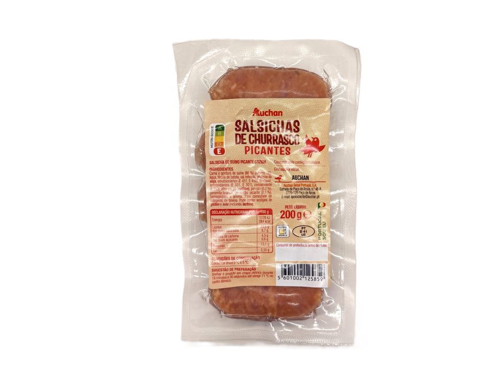 SALSICHA CHURRASCO AUCHAN PICANTES 200G