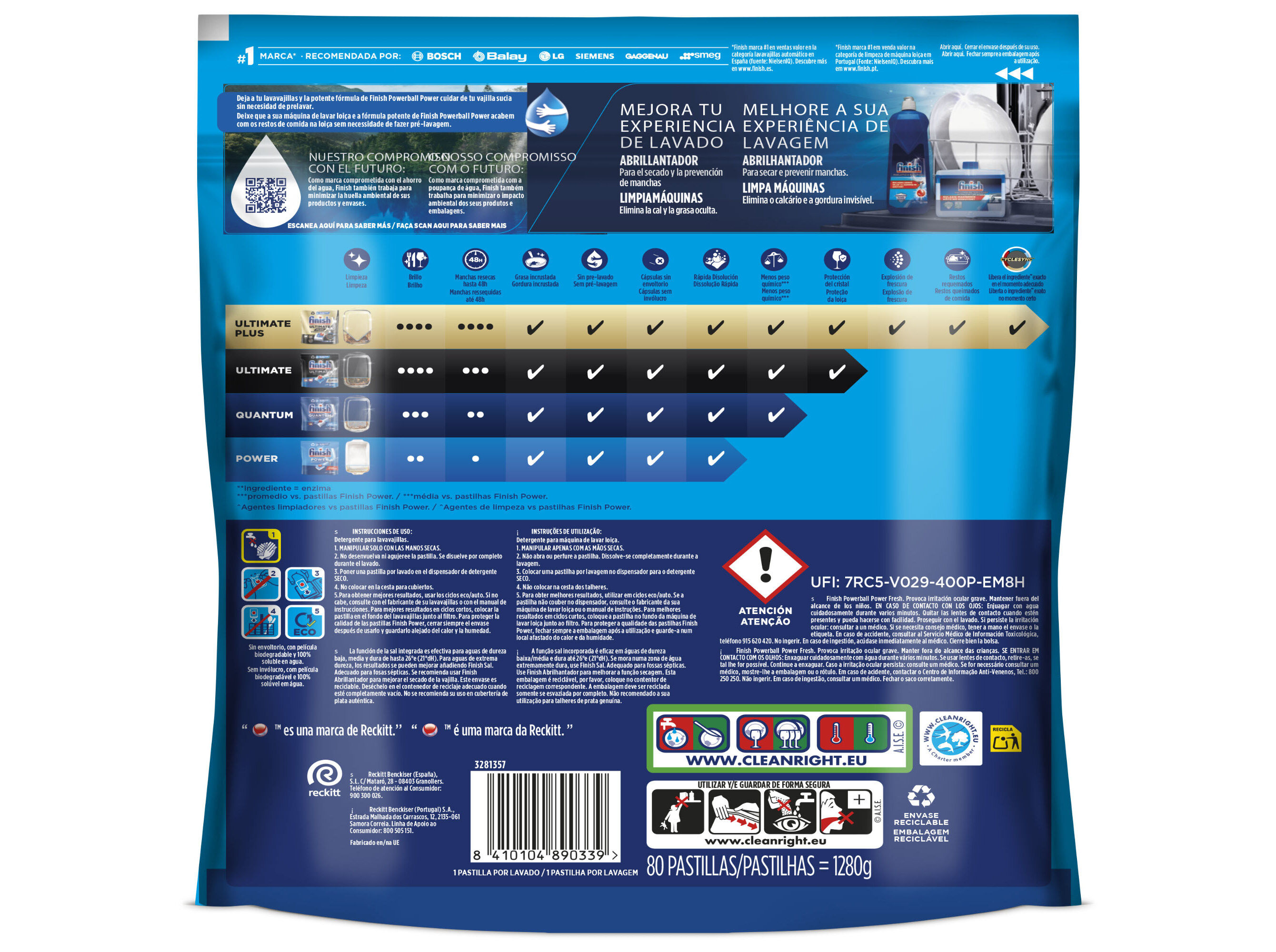 DETERGENTE LOI&Ccedil;A M&Aacute;QUINA FINISH POWER REGULAR 80PASTILHAS image number 1