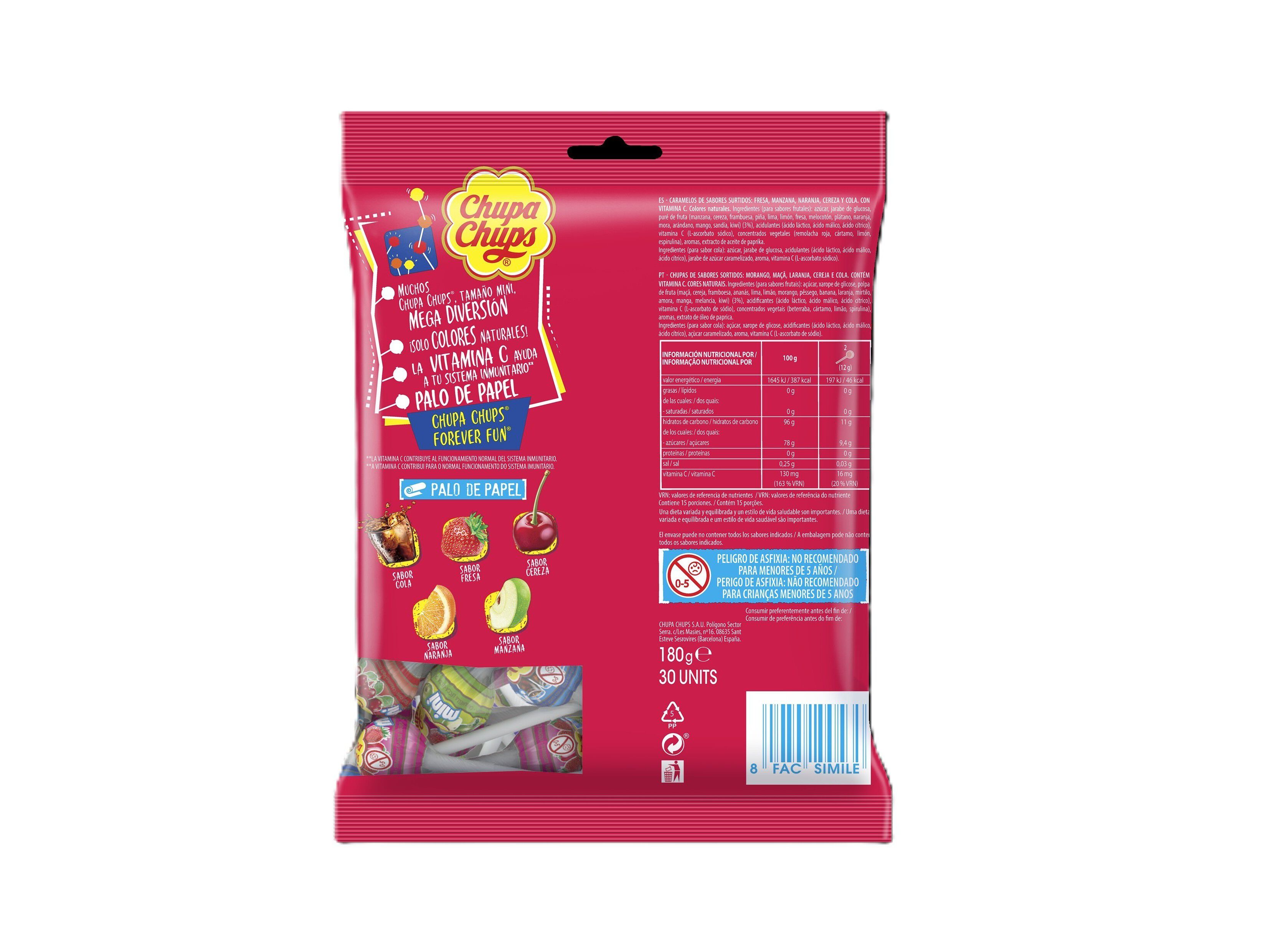 CHUPAS CHUPA CHUPS MINI BOLSA 180 G image number 1