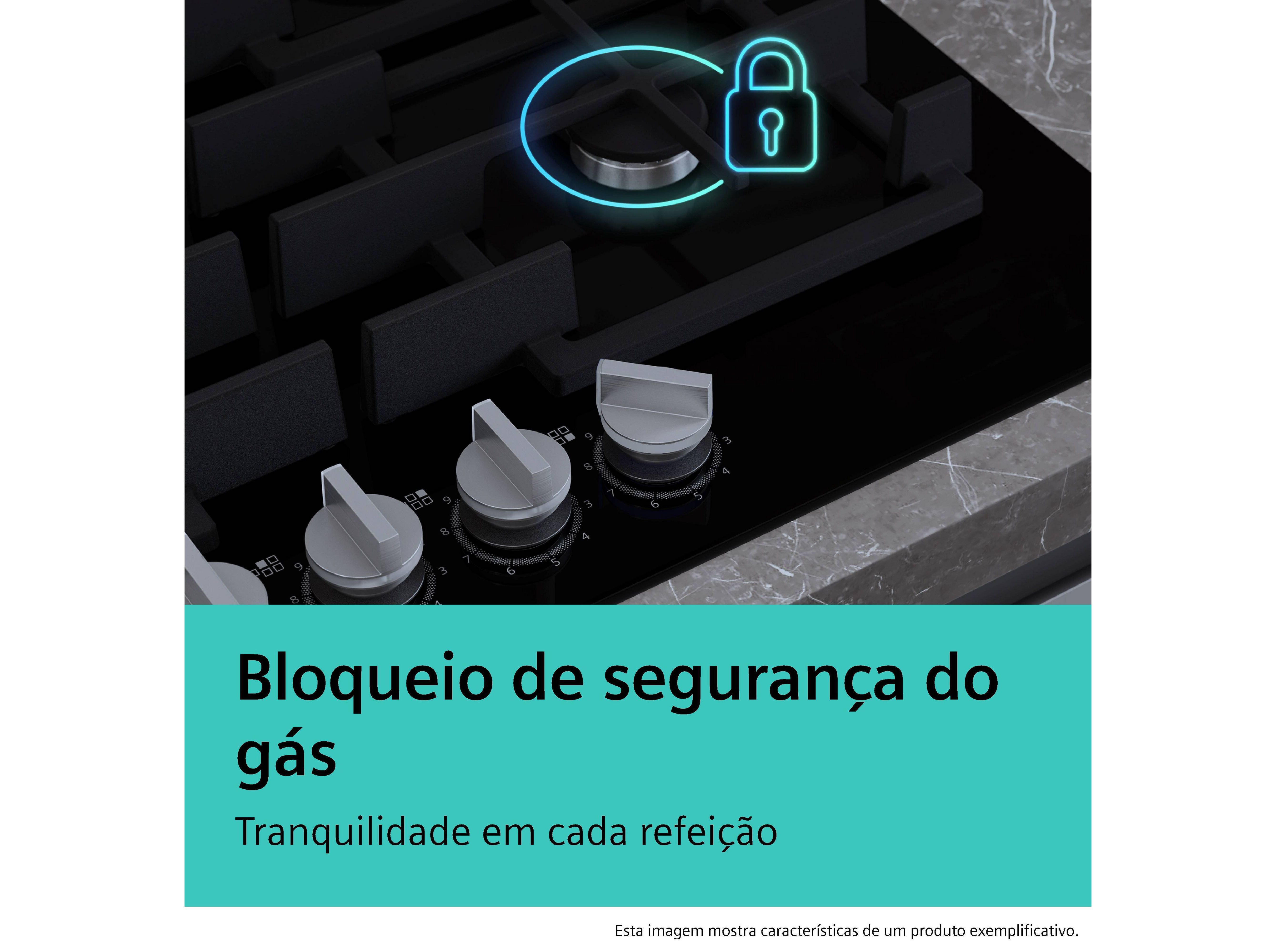 PLACA A GAS SIEMENS EP6A6PI10 PRETA 60CM image number 5