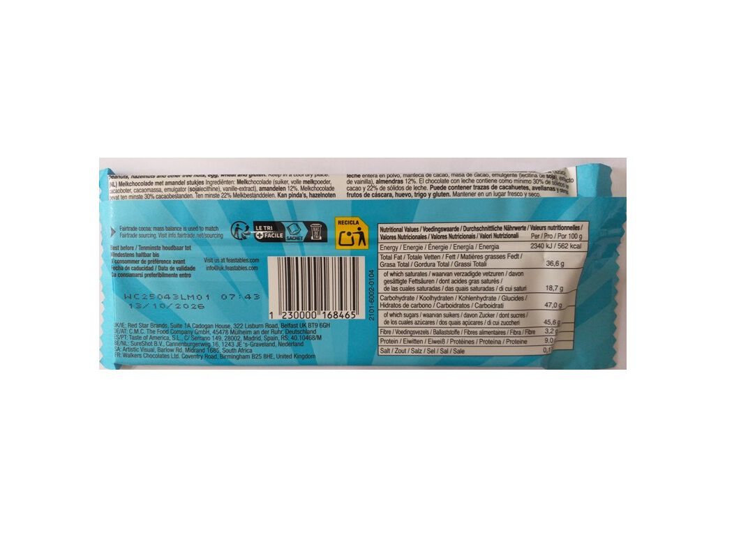 CHOCOLATE FEASTABLES MR. BEAST ALMOND 60G image number 1