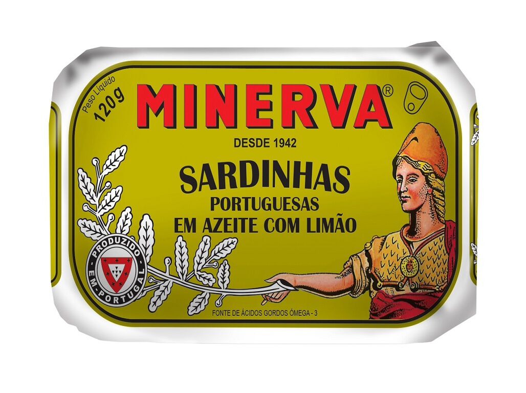 SARDINHA MINERVA EM AZEITE C/ LIM&Atilde;O 120(85)G