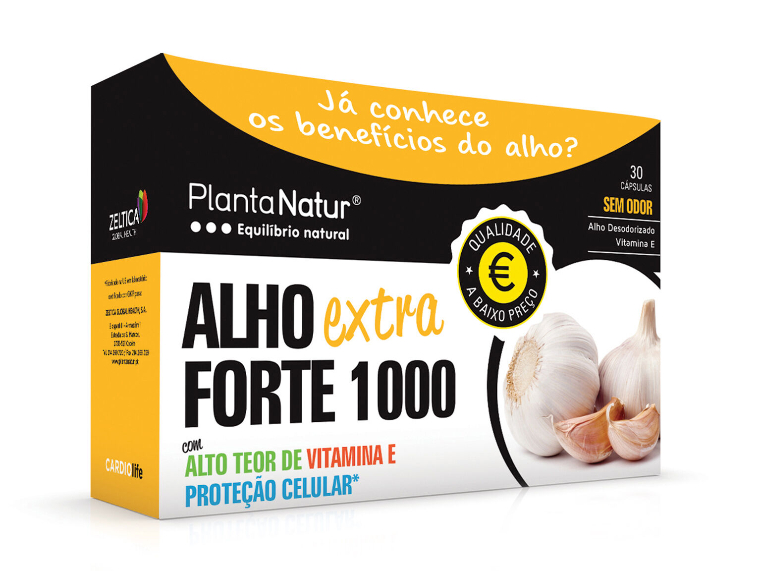 SUPLEMENTO PLANTANATUR ALHO EXTRA FORTE 1000 30 CAPS