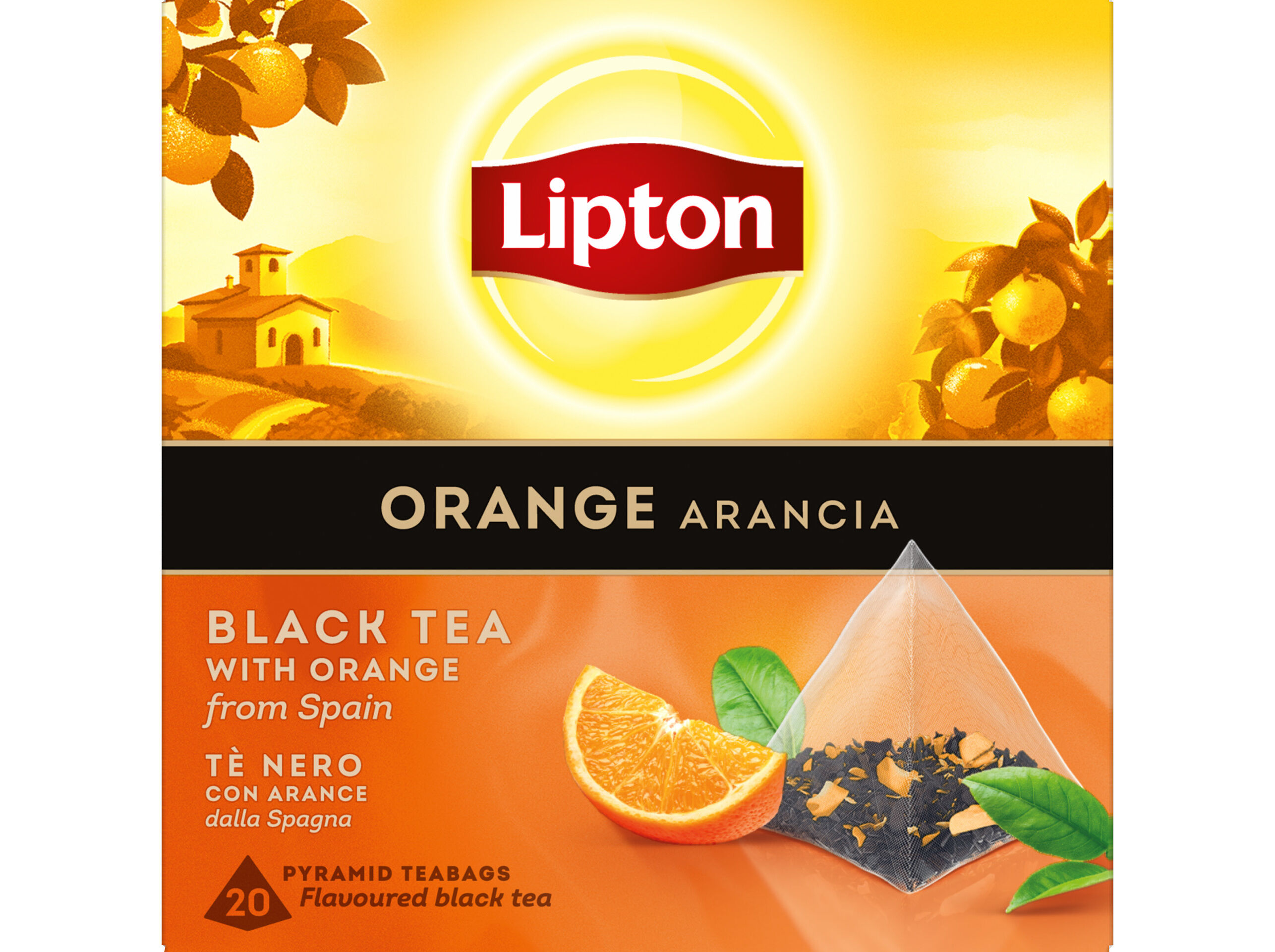 CH&Aacute; PRETO LIPTON LARANJA 20 SAQ