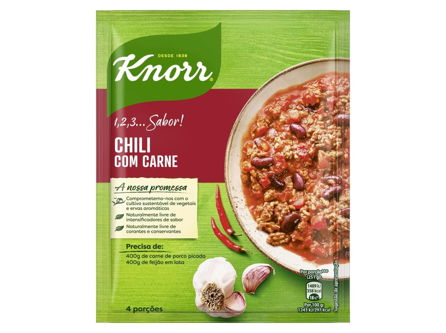 TEMPERO KNORR 1-2-3 CHILI COM CARNE 33G image number 1