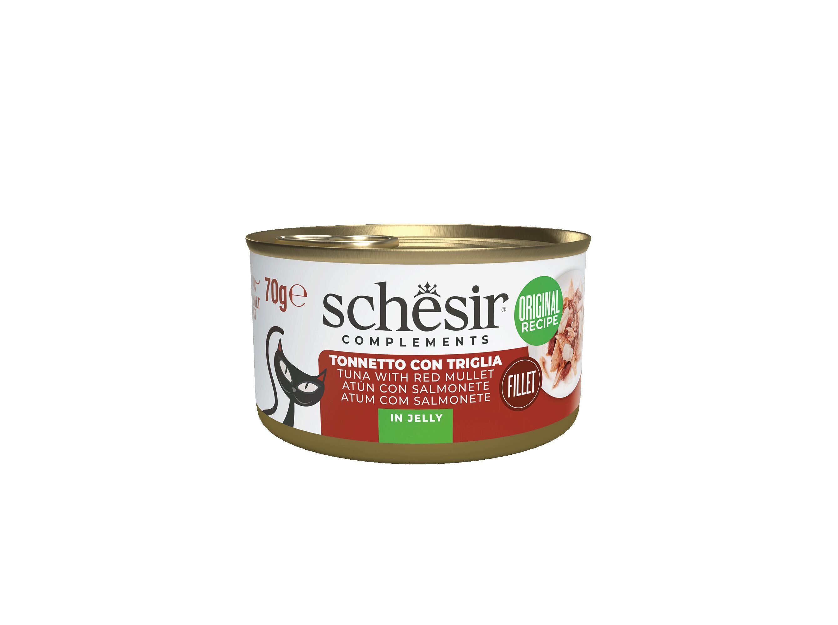 COMIDA H&Uacute;MIDA GATO SCHESIR ATUM/SALMONETE 70G image number 0