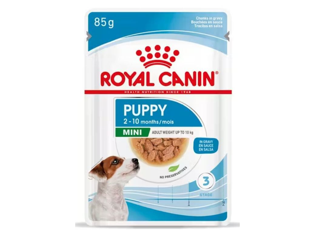 COMIDA H&Uacute;MIDA C&Atilde;O ROYAL CANIN MINI PUPPY 85G