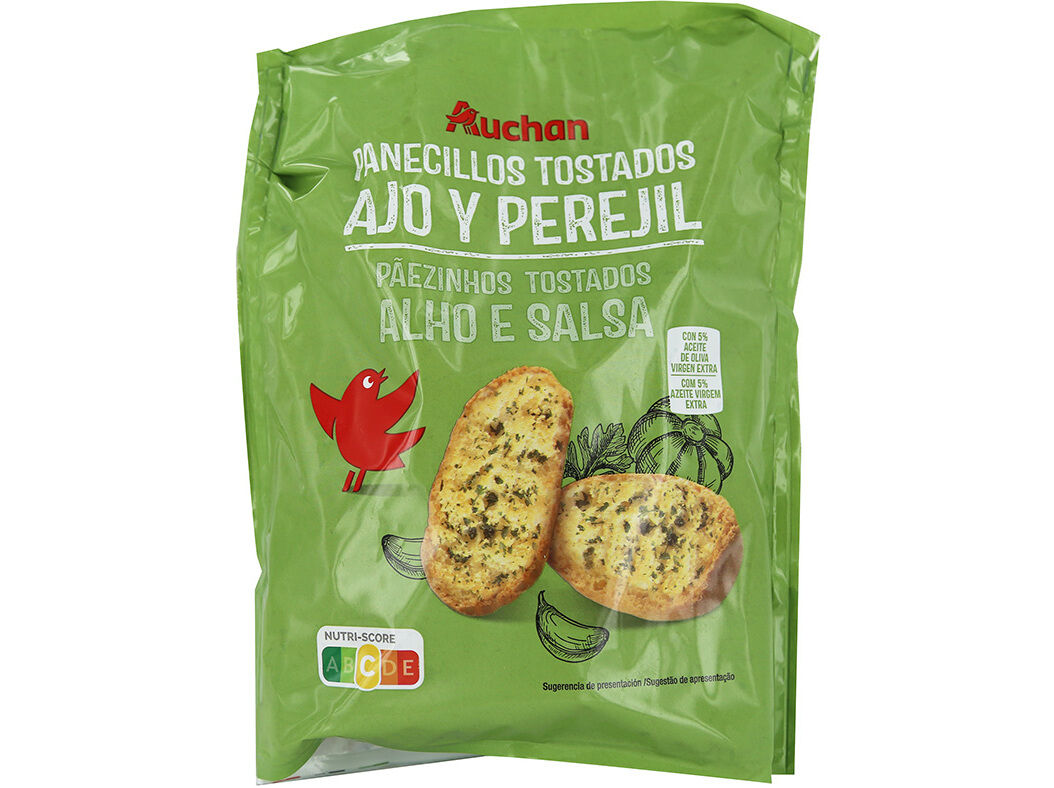 P&Atilde;EZINHOS AUCHAN TORRADOS ALHO E SALSA 160G image number 0