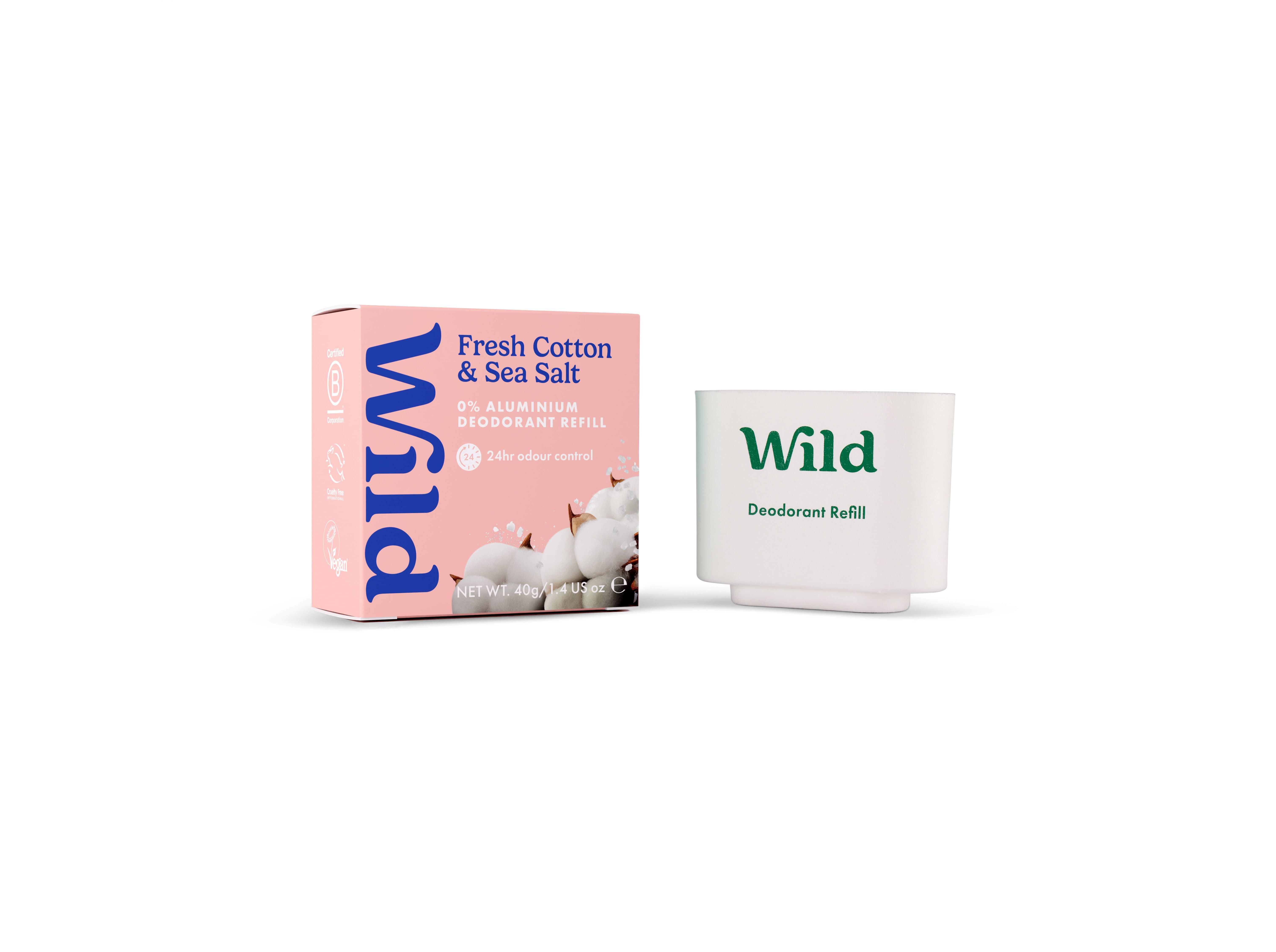 DESODORIZANTE WILD ALGOD&Atilde;O SAL RECARGA 40G