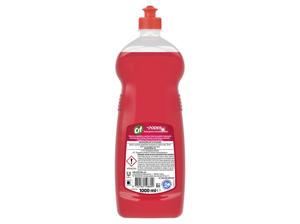 DETERGENTE LOI&Ccedil;A MANUAL CIF +PODER FRUTOS VERMELHOS 1LT image number 1